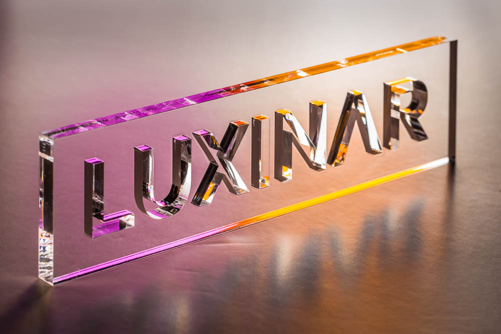 Laser-cut acrylic logo