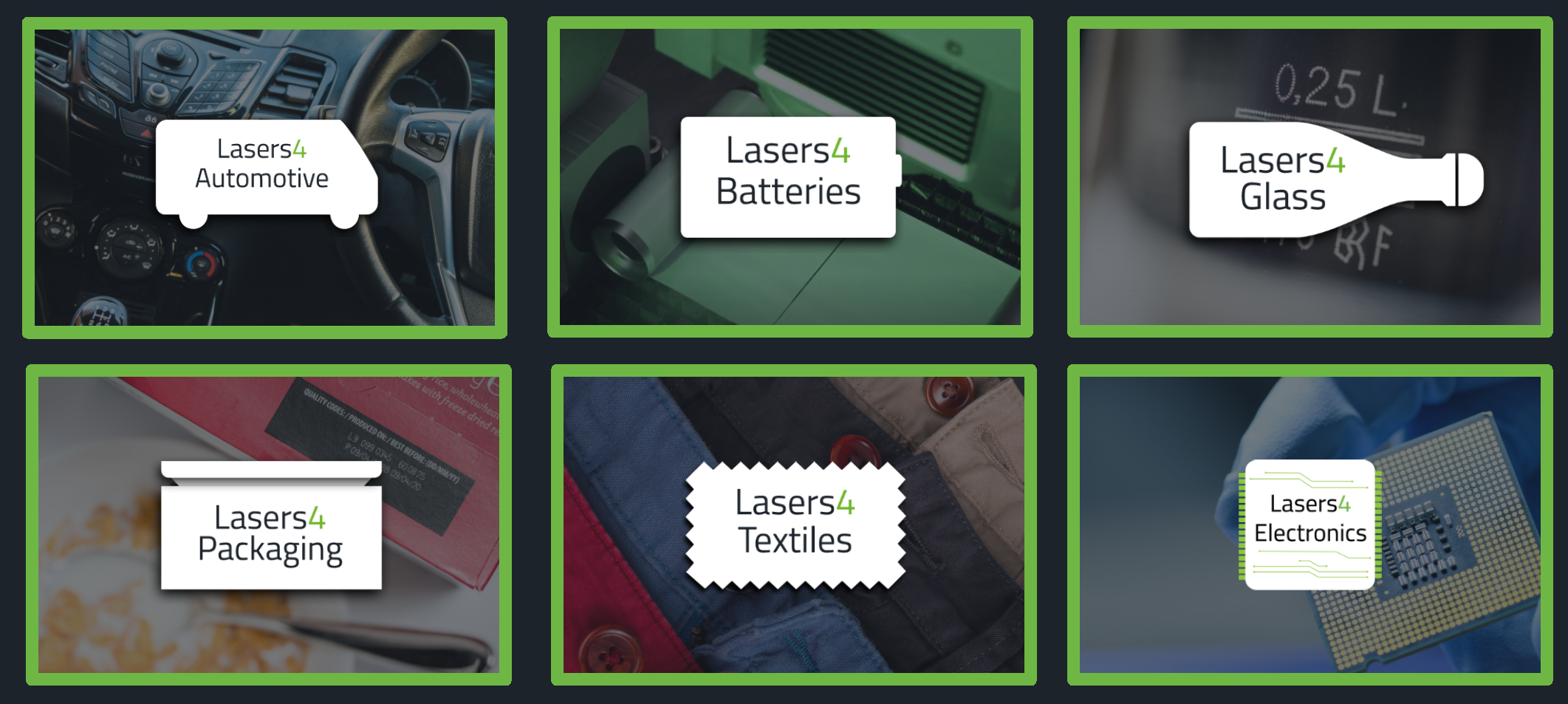 Lasers4 logos for a range of industries