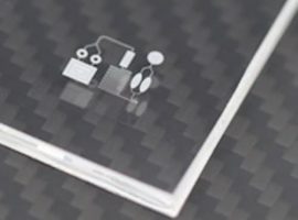 Glass cutting and drilling Detail of the edge of a laser-cut glass