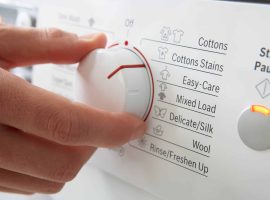 Close up of clothes washer dial
