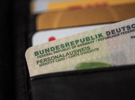 ID card marking Detail of an ID card inside a wallet